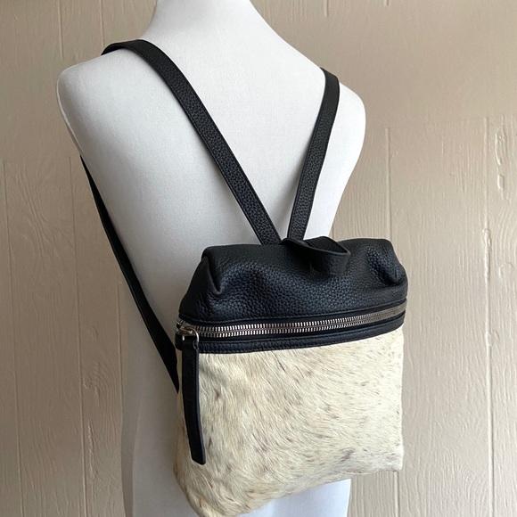 KARA Handbags - Kara Calf Hair & Pebbled Leather Zip Front Backpack
